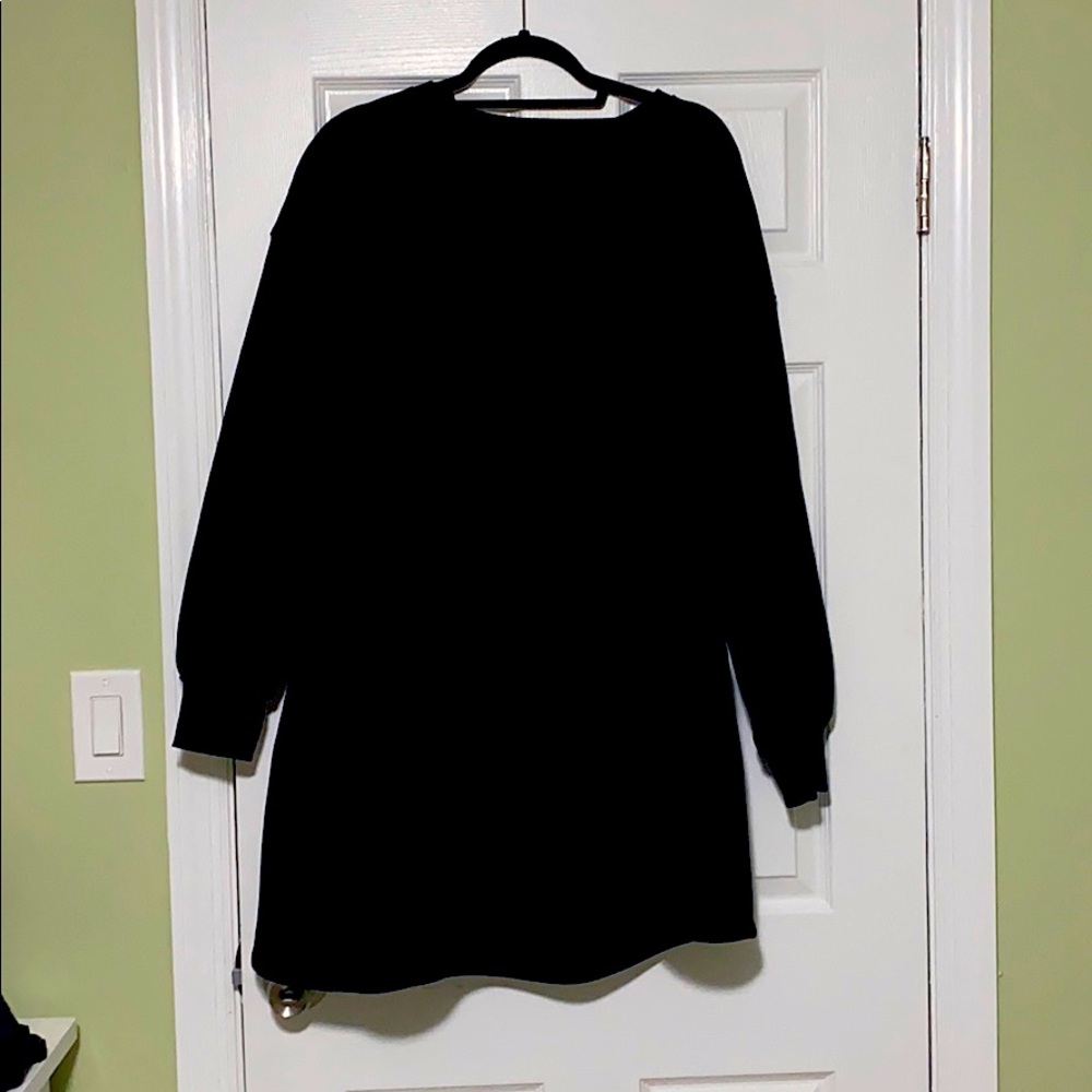 Black Peplum Sweater Dress